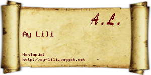 Ay Lili névjegykártya